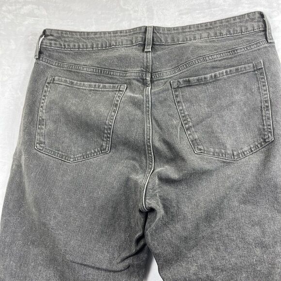 Old Navy O.G. Straight Jeans Button Fly High Rise Distressed Gray Size 16 - Picture 6 of 8